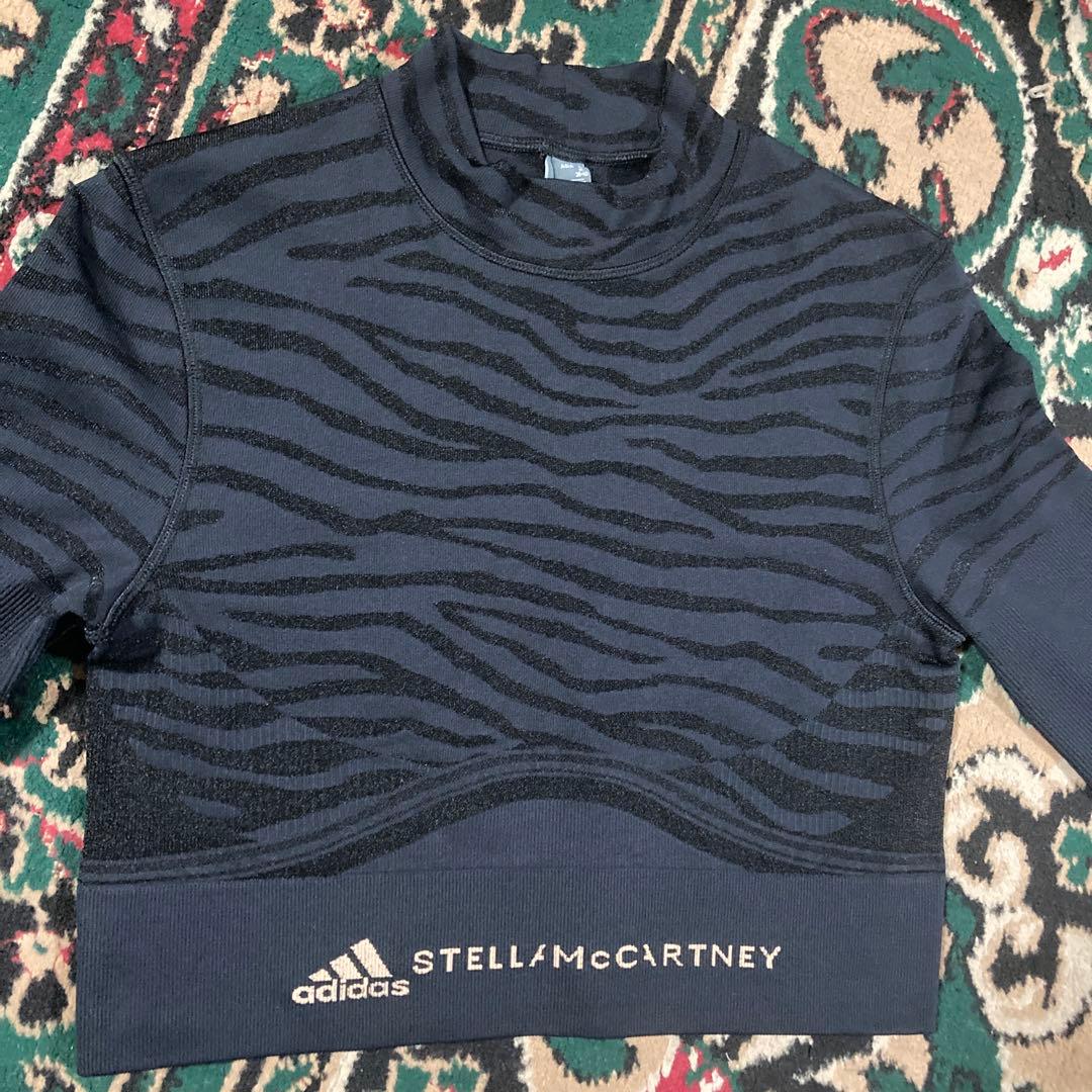 美品adidasステラマッカートニー　ロゴ　トップス　ストレッチ　ゼブラ　ヨガ