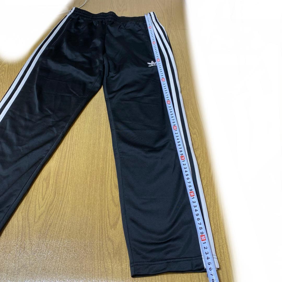 adidas ブラック トラックパンツ　ストライプ　ジャージ　裾ジップ