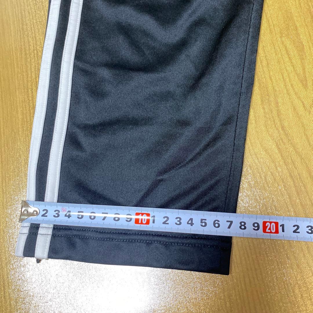 adidas ブラック トラックパンツ　ストライプ　ジャージ　裾ジップ