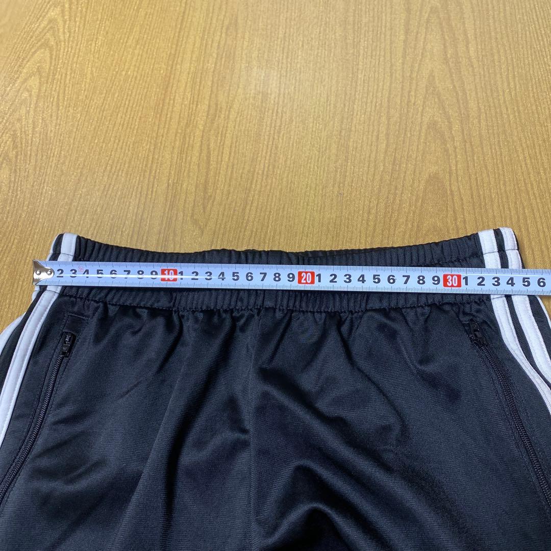 adidas ブラック トラックパンツ　ストライプ　ジャージ　裾ジップ