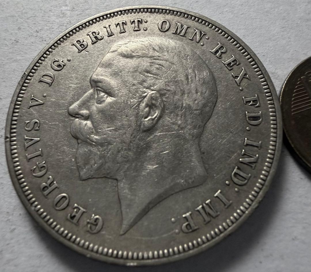 1935年 英国ジョージ5世 クラウン銀貨
