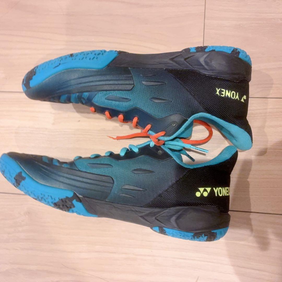 YONEX サッカーシューズ 青/オレンジ 収納バッグ付き　26cm