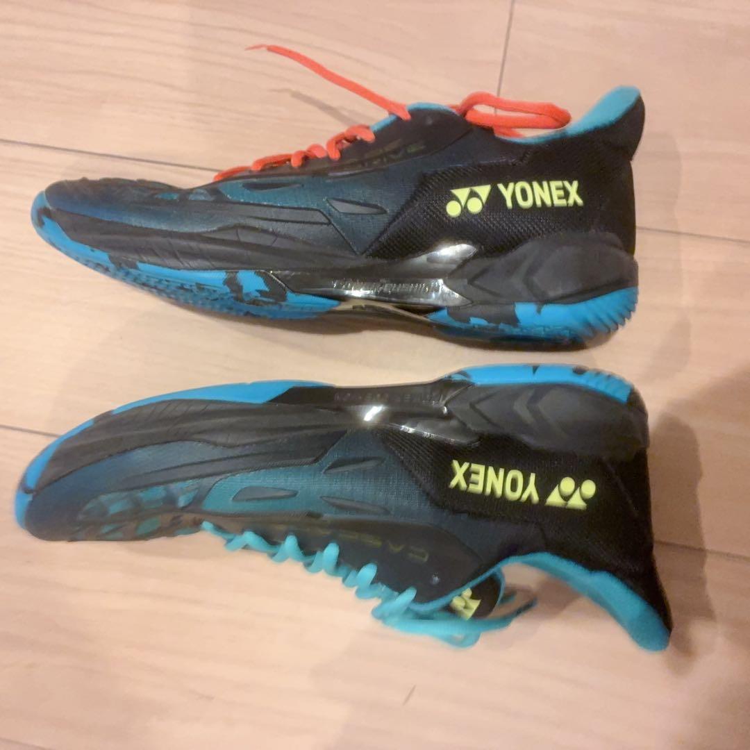 YONEX サッカーシューズ 青/オレンジ 収納バッグ付き　26cm