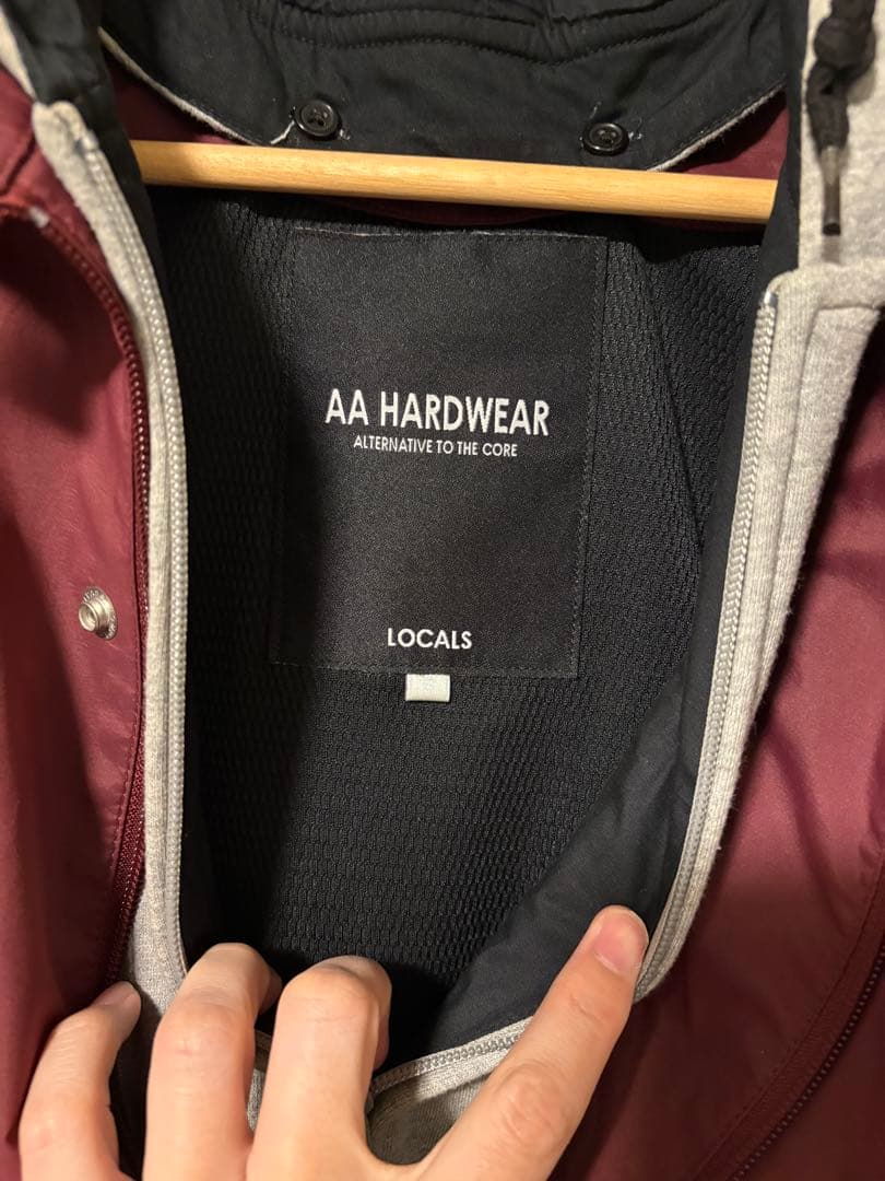 AA HARDWEAR バーガンディ フード付きジャケット