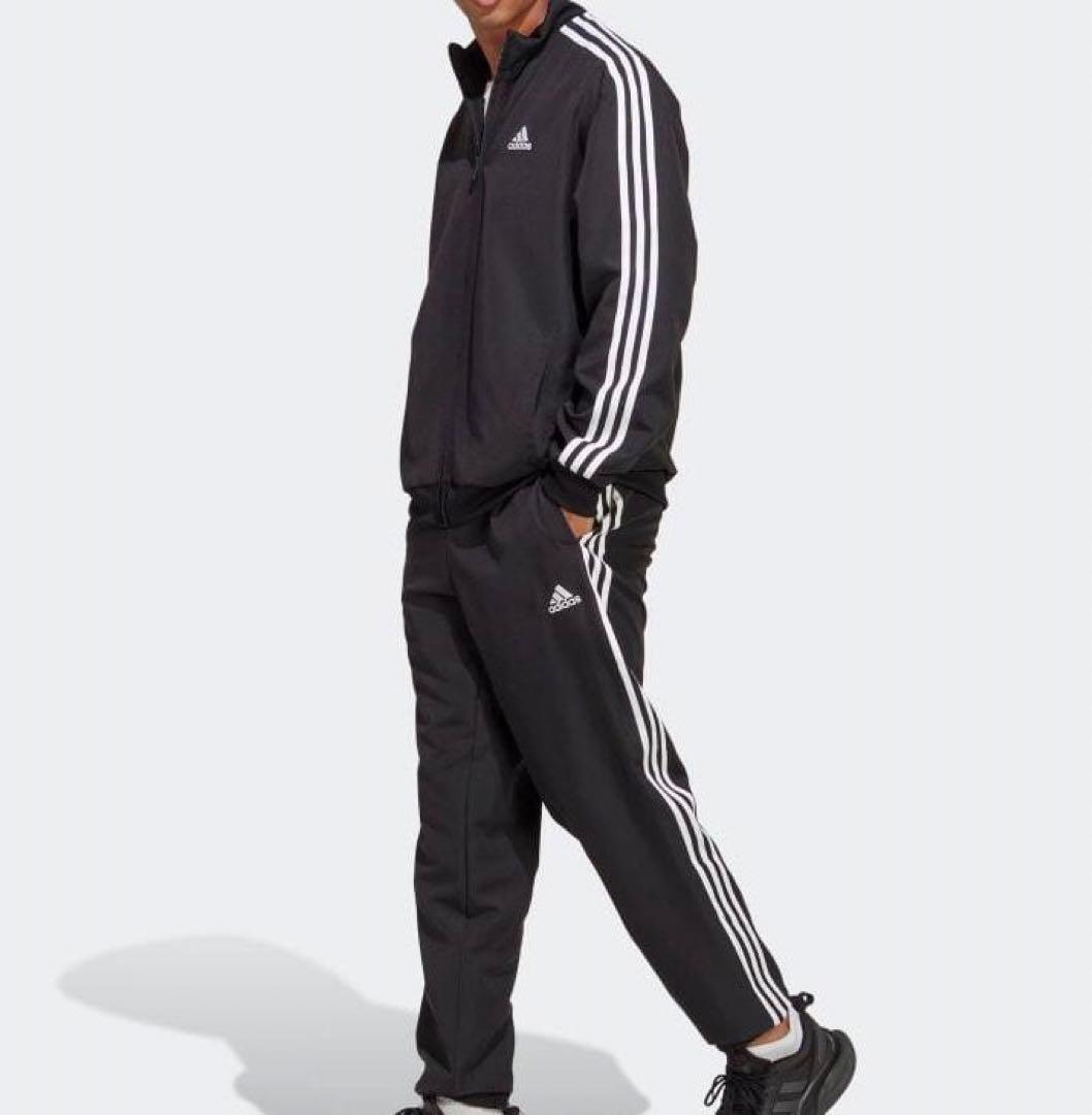 【adidas/アディダス】スリーストライプス ウーブントラックスーツ・L・黒