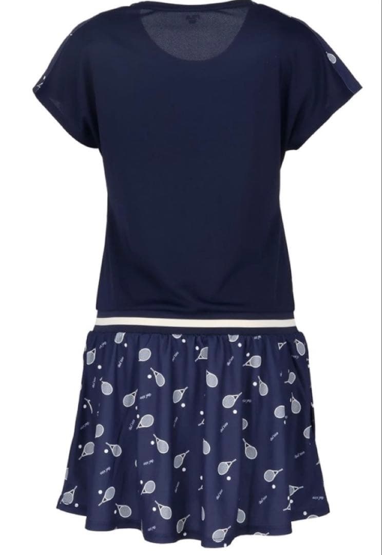 No.595 FILA ラケット柄ワンピース★NAVY★