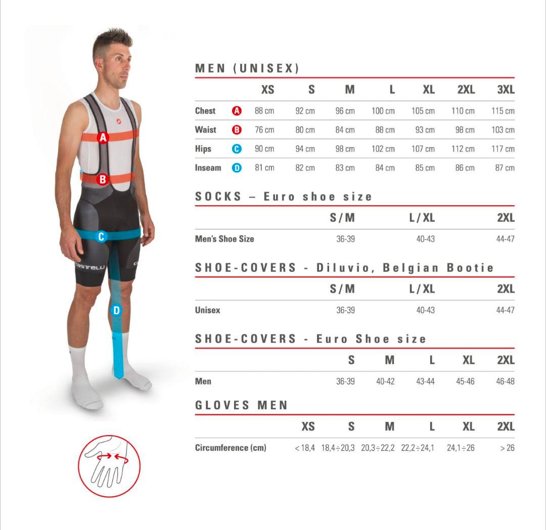 裏起毛CASTELLI ビブショーツ TUTTO NANO BIBSHORT L