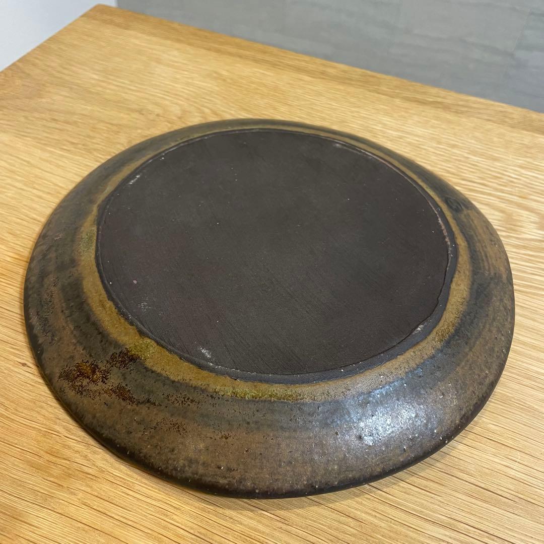 【市岡 泰】しずく皿　Lサイズ　約22cm 作家のうつわ　美品　黄&黒