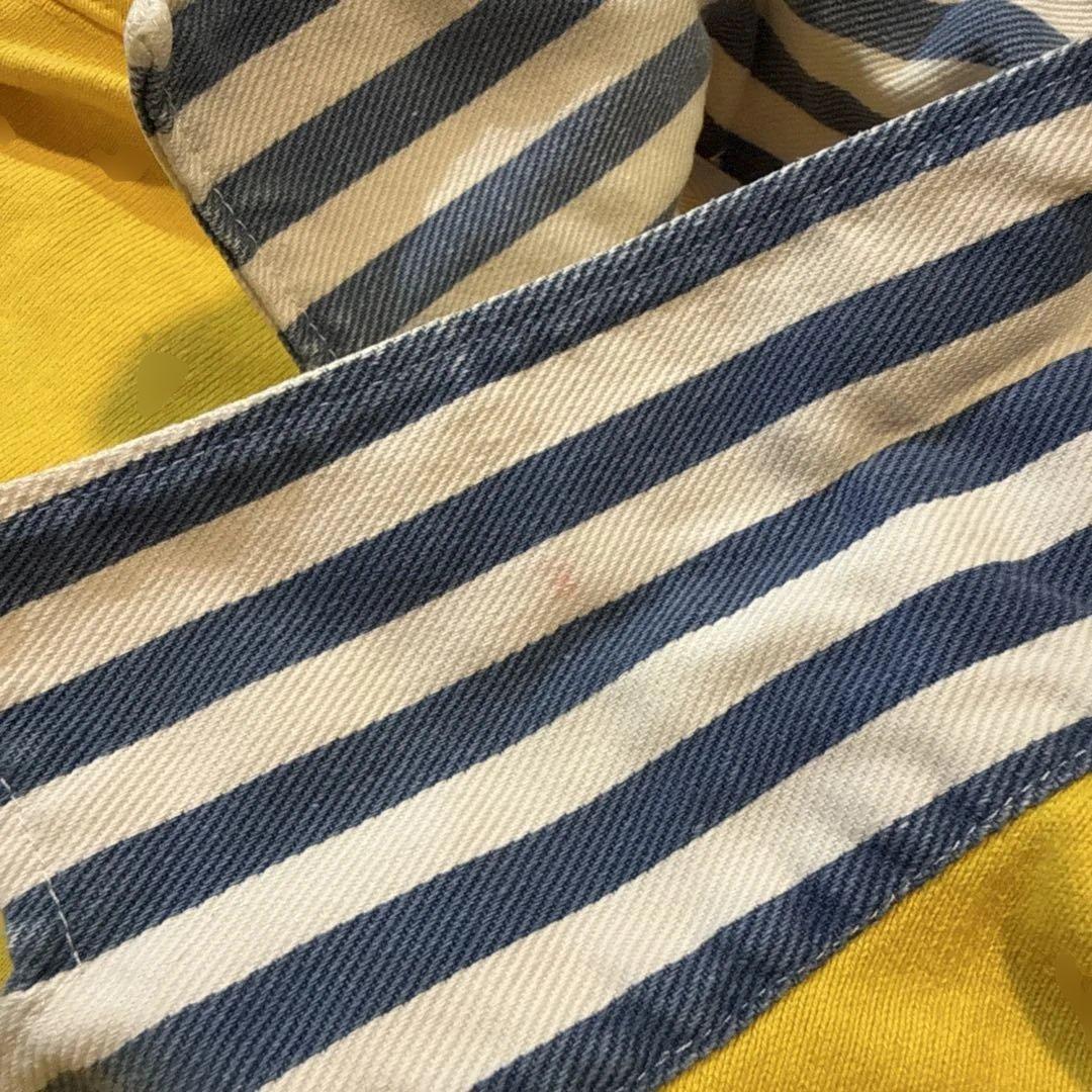 90'sデカタグOLD GAP ラガーシャツ イエロー　ストライプ襟