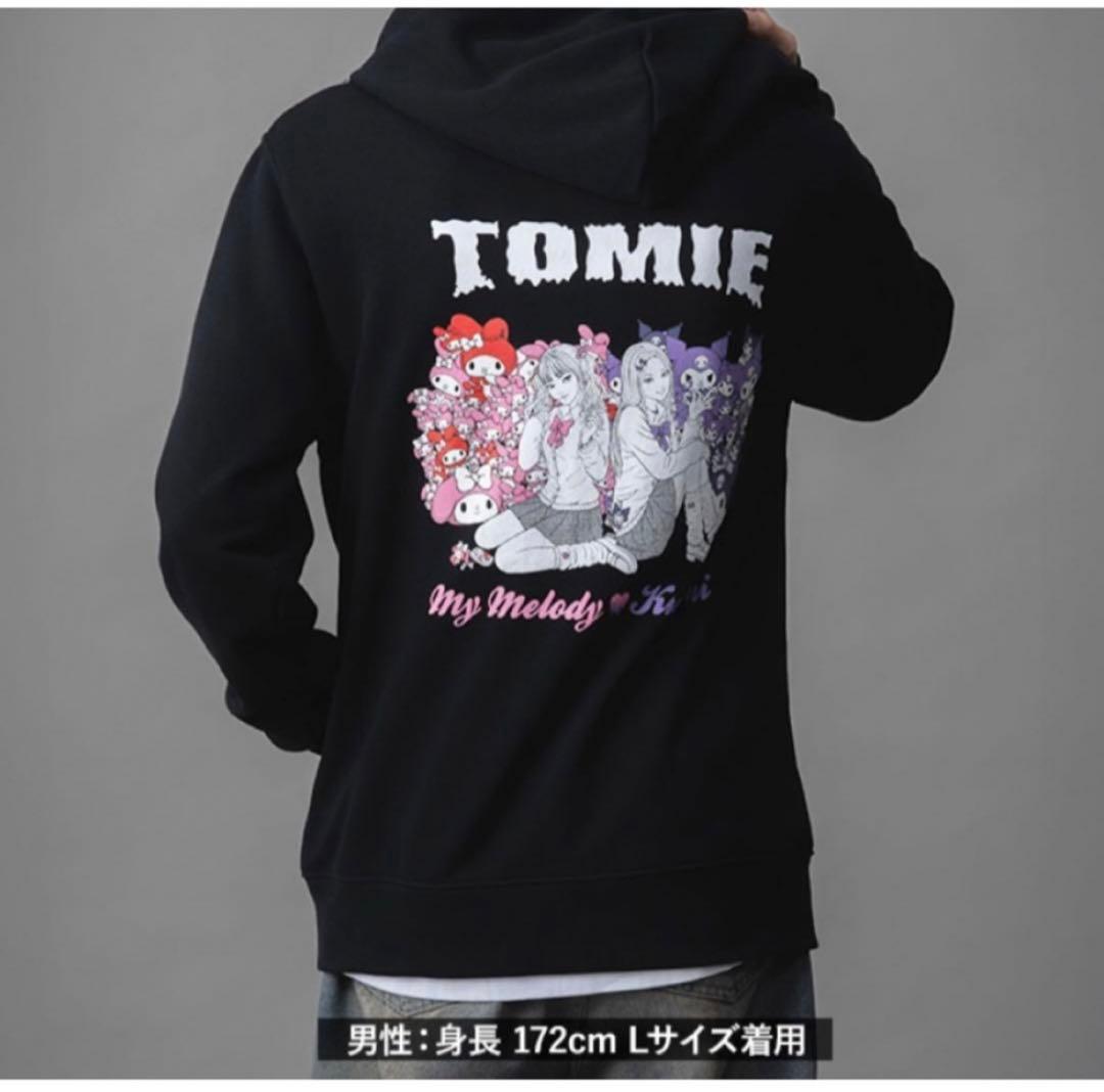 ［新品］伊藤潤二 サンリオ ギャル富江 マイメロディ クロミ ジップパーカーL