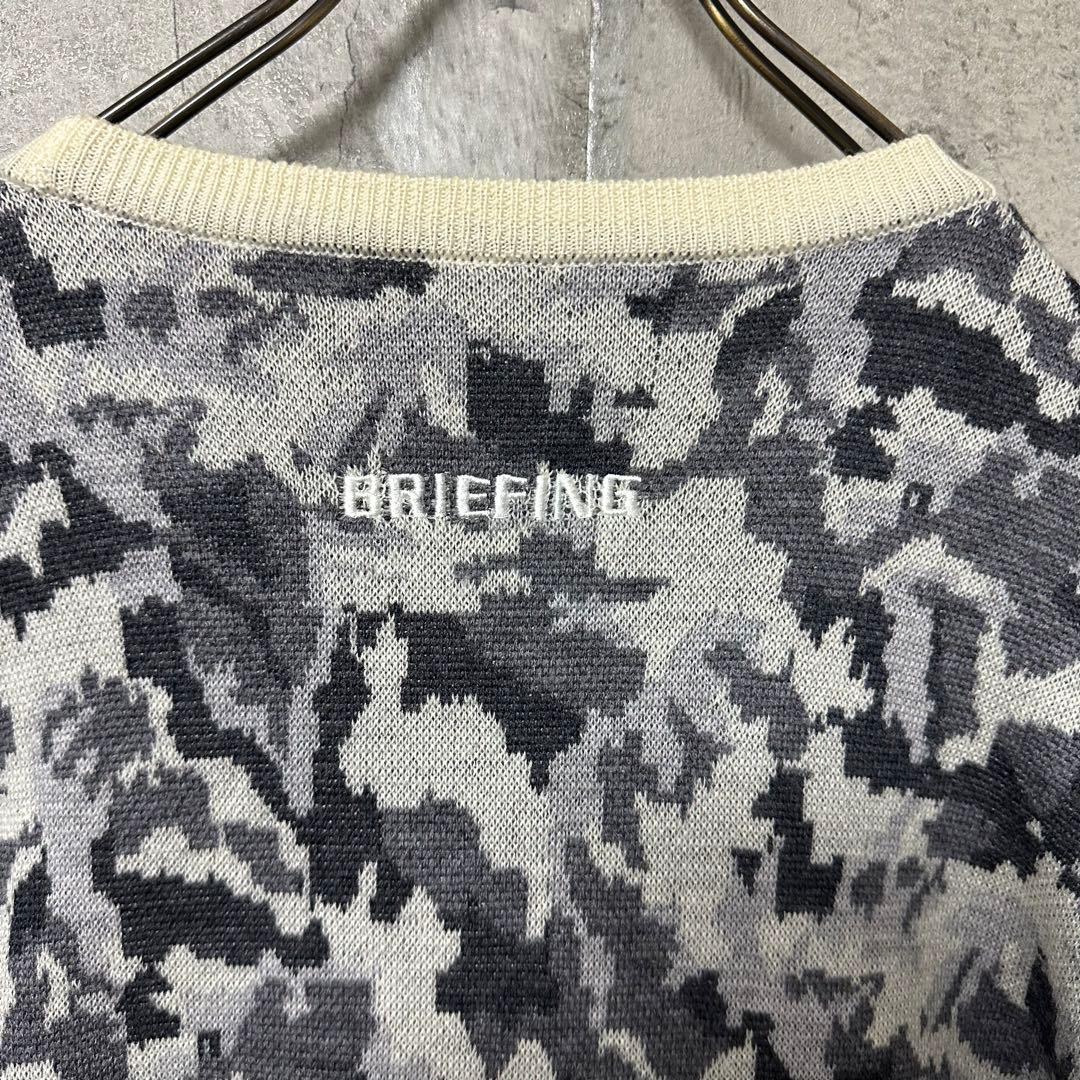 【超人気◎】BRIEFING　ウールニット　カモ　総柄　刺繍　美品　完売モデル◎