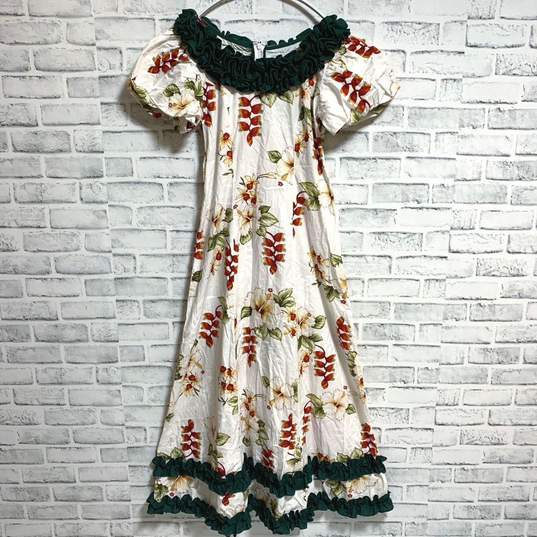 【CCFashions】フラダンス衣装　ハワイ製　花柄　ドレス　ムームー