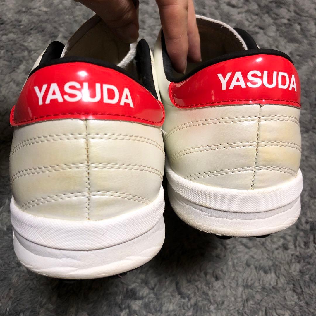 【美品】YASUDA Ligaresta TF ホワイト/レッド 27.5cm