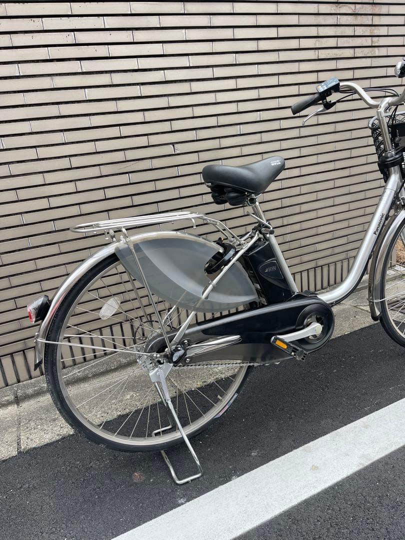 8.9ah Panasonic電動アシスト自転車 シルバー バスケット付き