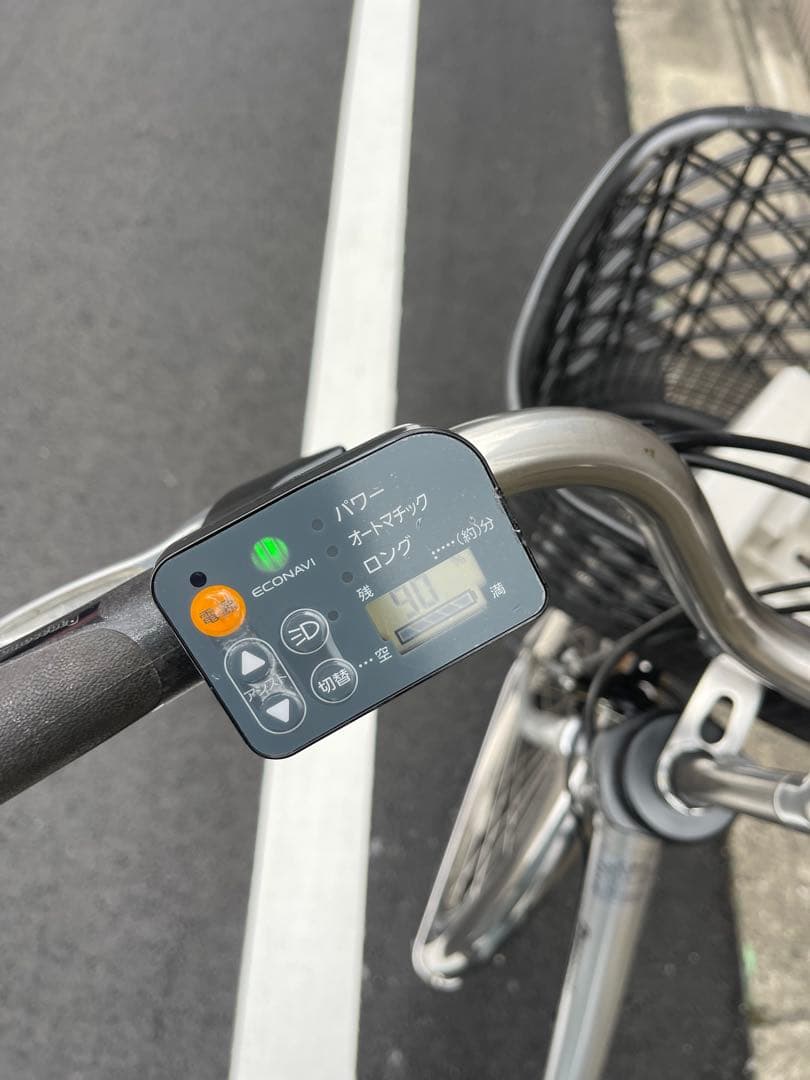 8.9ah Panasonic電動アシスト自転車 シルバー バスケット付き