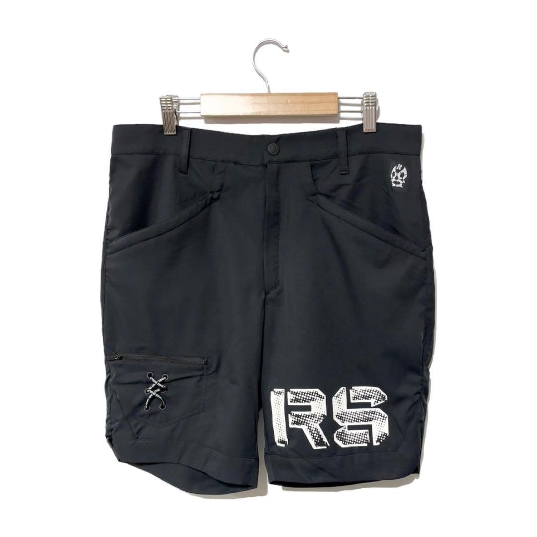新品 ラッセルノ ゴルフ RS ロゴ ストレッチ ショーツ ブラック L 5