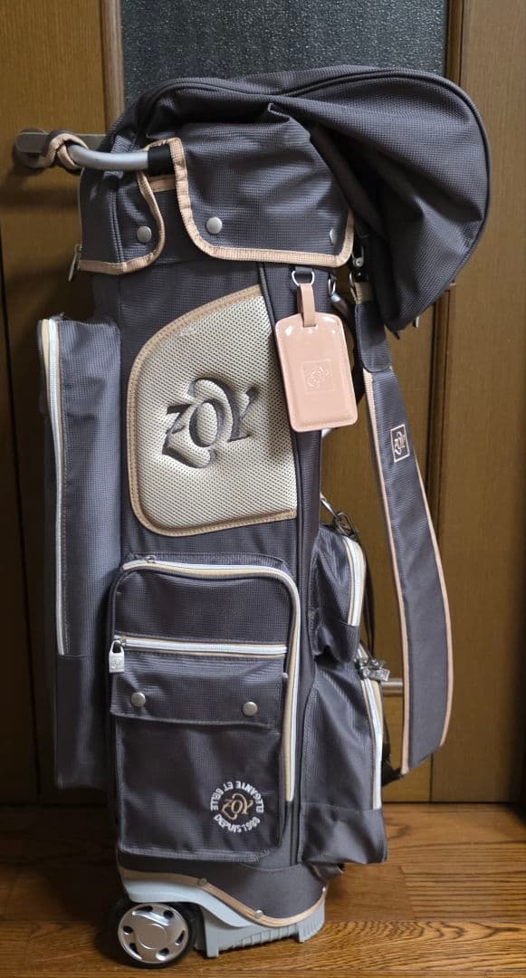 ZOY ゾーイ GOLF キャディバッグ キャスター式 グレー 6分割 車輪