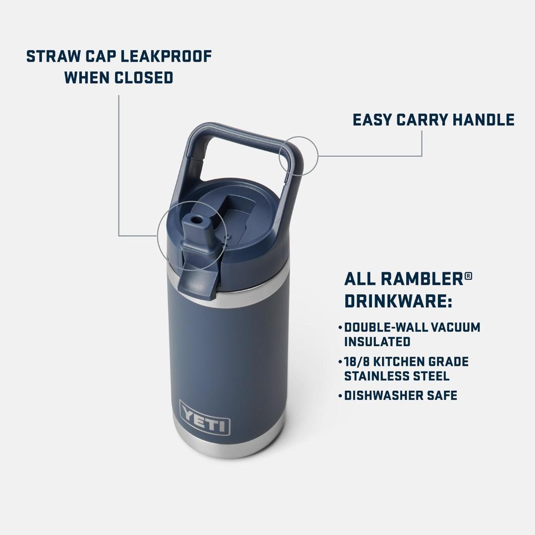 YETI Rambler 12オンス ストローキャップ付き ピークパープル