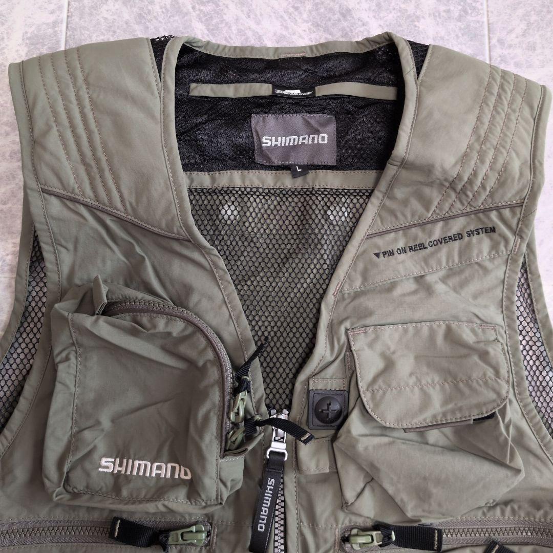 【極美品】シマノ VE-032J フィッシングベスト L 2WAY メッシュ
