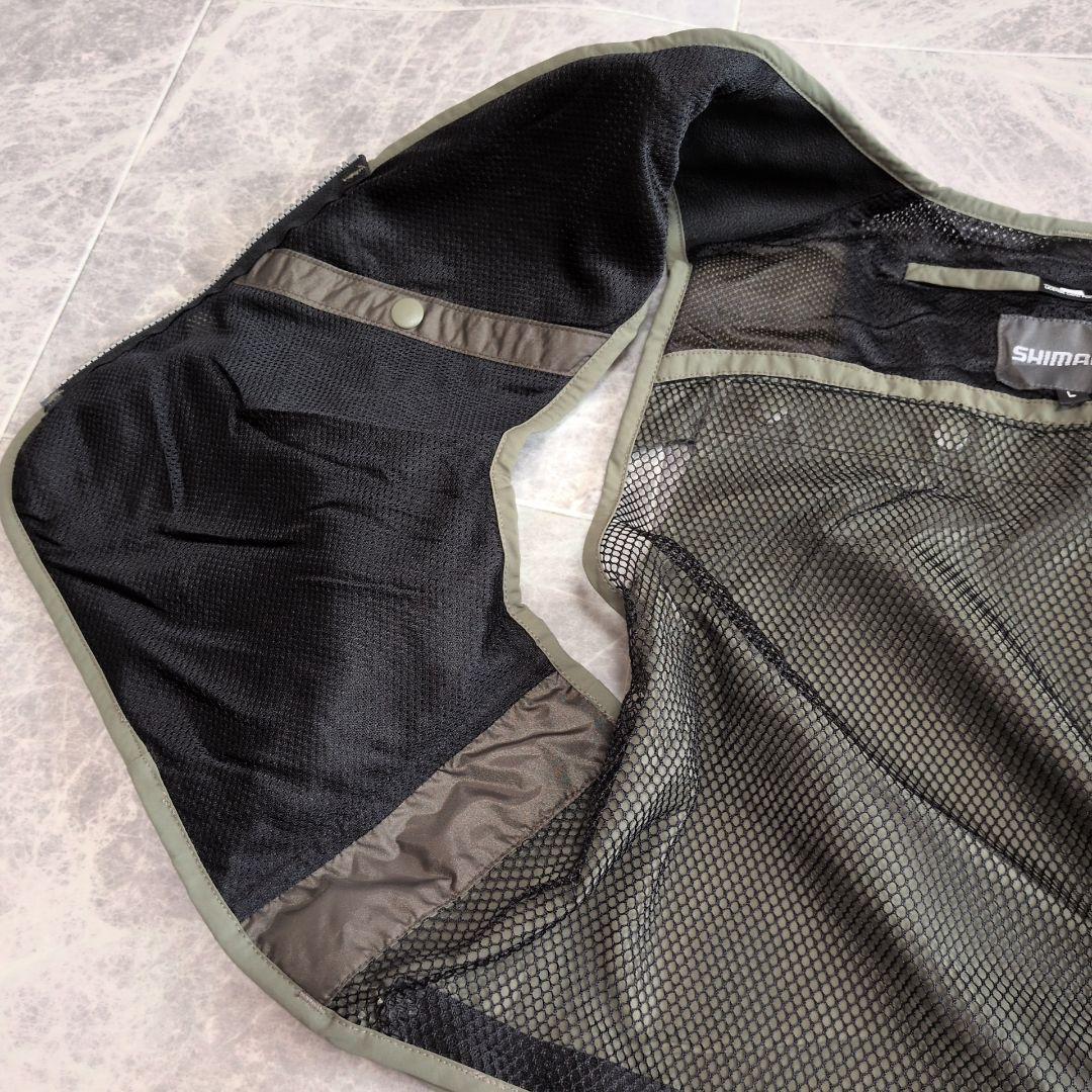 【極美品】シマノ VE-032J フィッシングベスト L 2WAY メッシュ