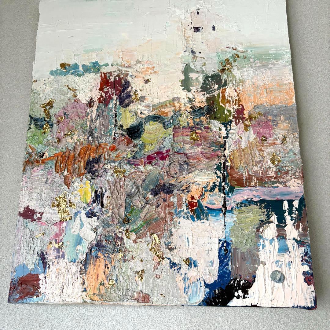 油絵　油彩　抽象画　絵画　現代アート　1点もの　アート作品　原画　金箔装飾