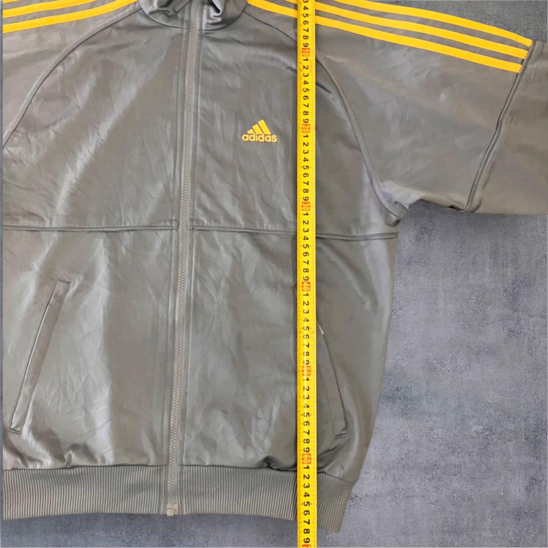 adidas トラックジャケット 90s〜 くすみグレー×イエロー L相当 希少
