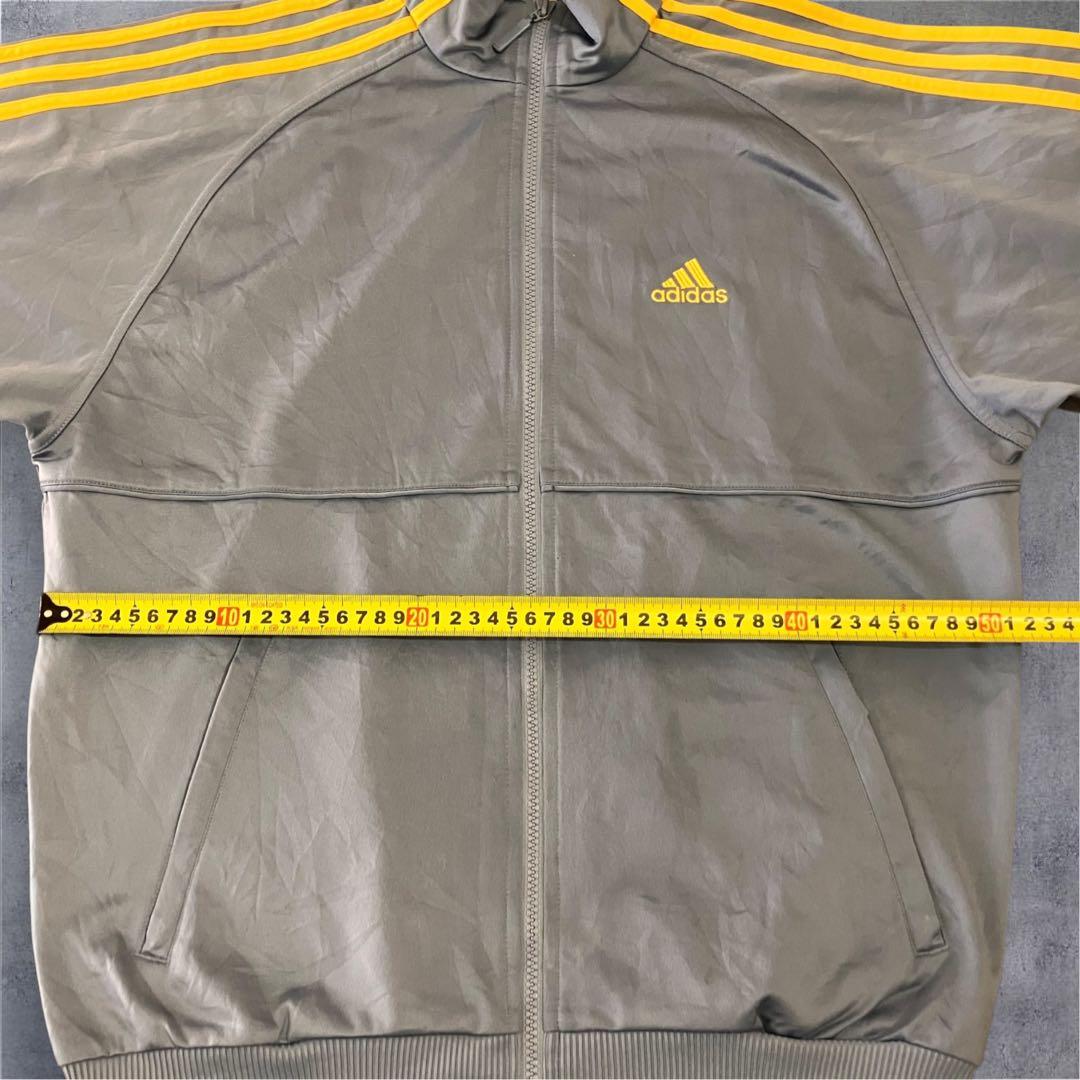 adidas トラックジャケット 90s〜 くすみグレー×イエロー L相当 希少