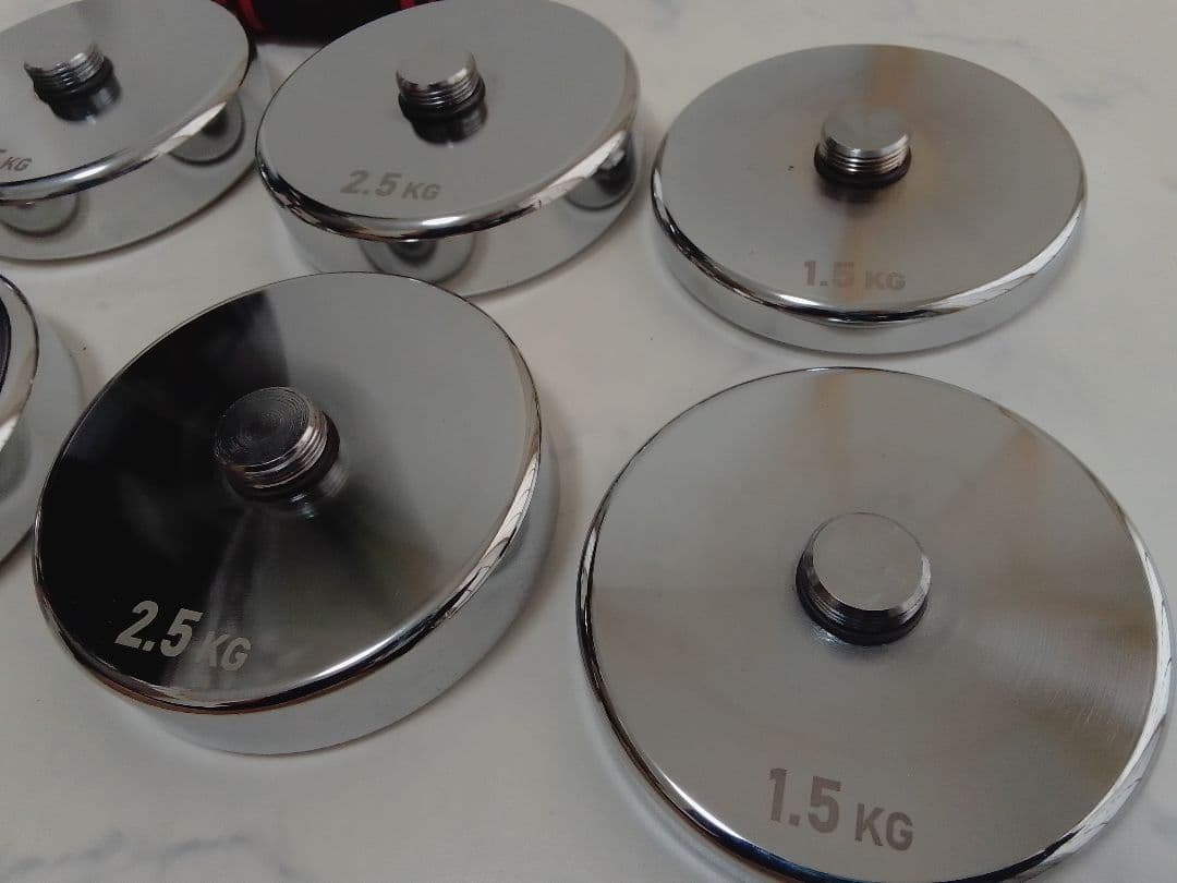 ノースディア 可変式ダンベル 約20kg セット クロームダンベル ②