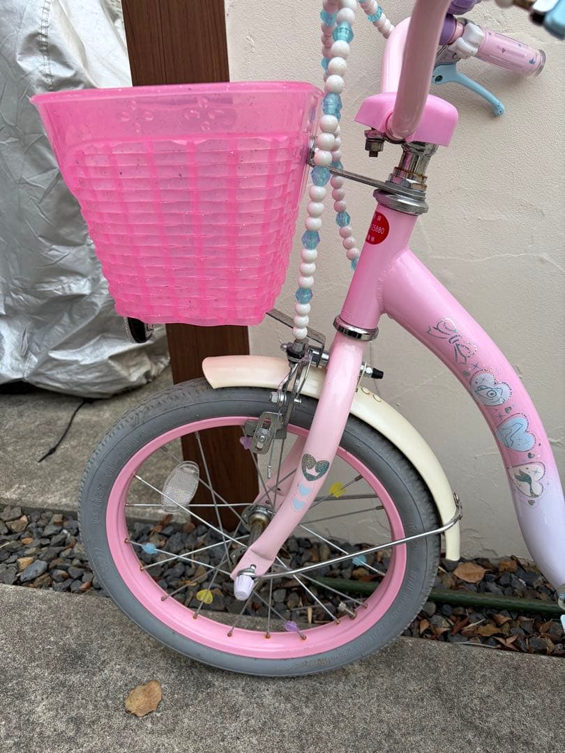 プリンセス　自転車　16インチ　ゆめラブ　補助輪付き