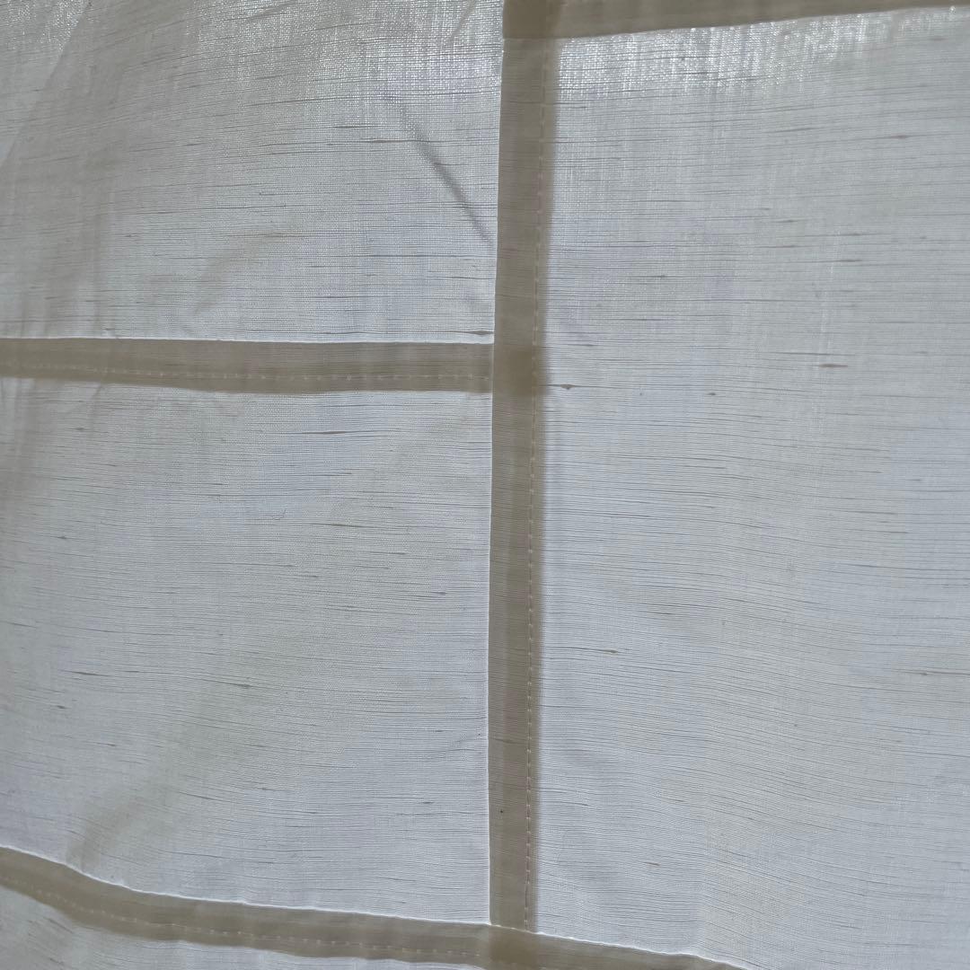 ⑤ ポジャギ　ハンドメイド　綿麻　リネン　白　ホワイト　75×63