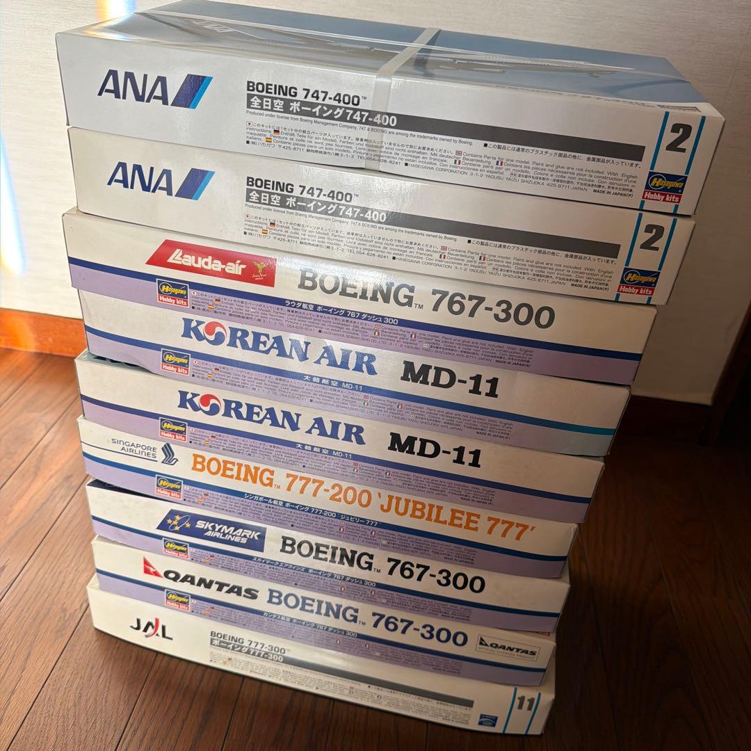 航空機　9箱モデルキットセット 767-300, MD-11, 747-400