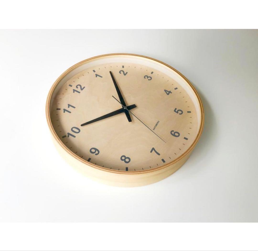 カトモク　KATOMOKU plywood clock 電波時計