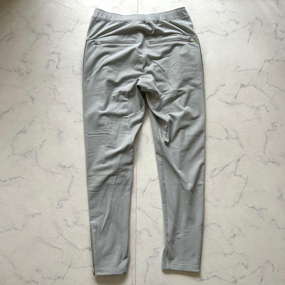 MARK&LONA ストレッチパンツ サイドライン グレー シルバーボタン