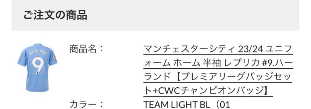 マンチェスターシティ 23/24 ユニフォーム 9.ハーランド