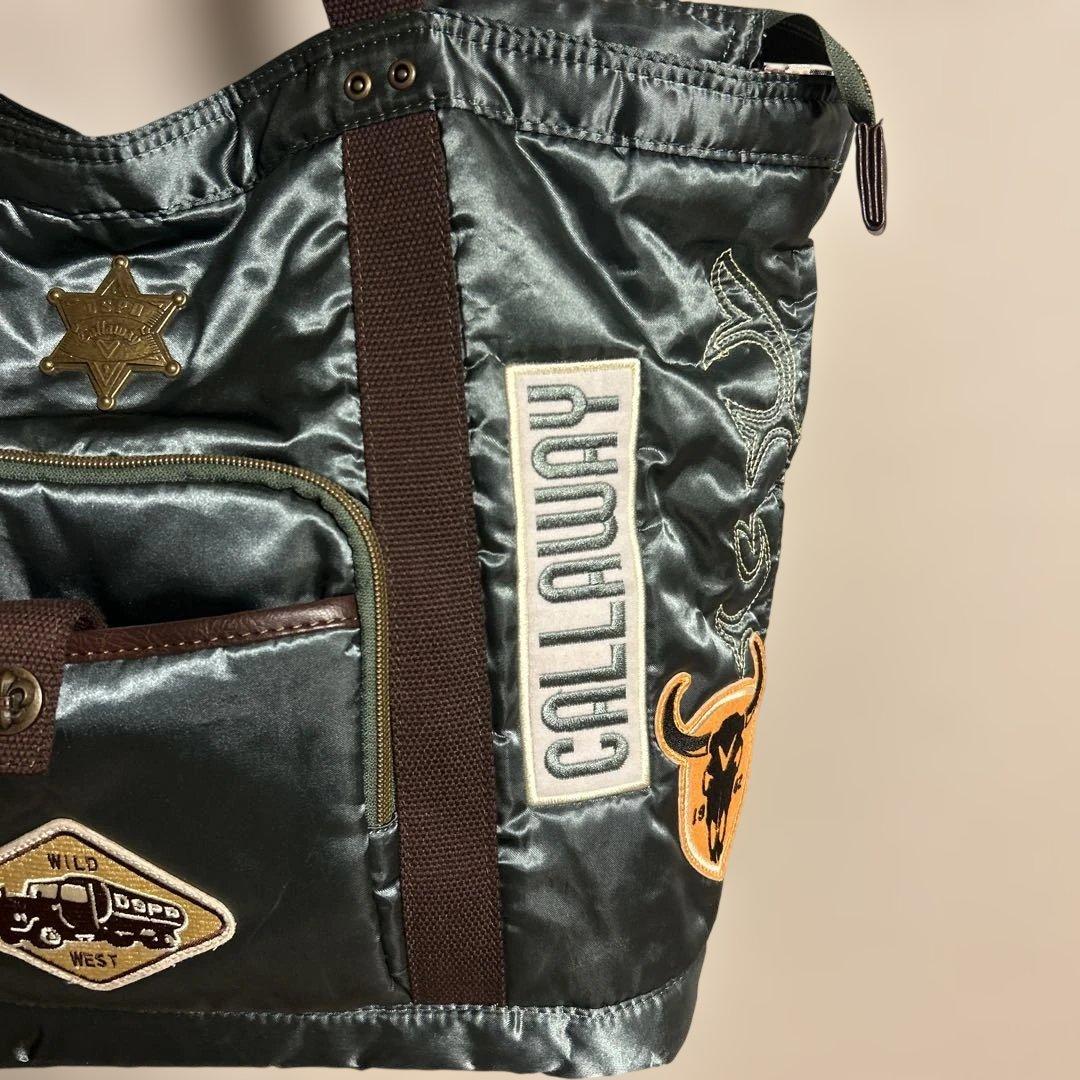 【超美品】Callawayキャロウェイワッペントートバッグ グリーン 軽量