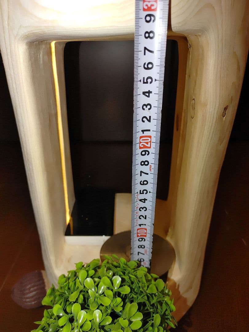 オリジナル照明LEDライト付 二段 本立てフラワースタンド ひのき 丸太 ベンチ