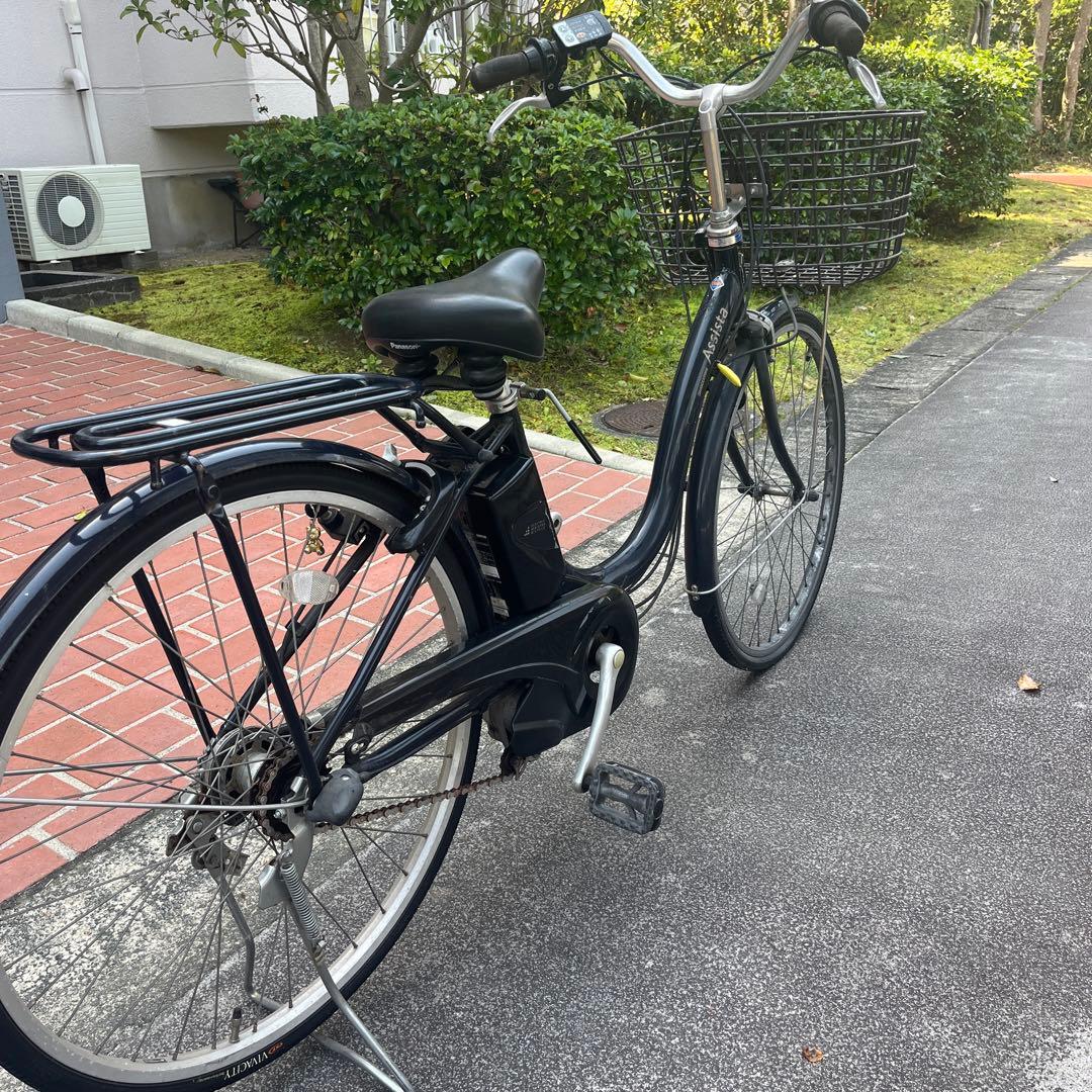 電動アシスト自転車 黒 前カゴ付き