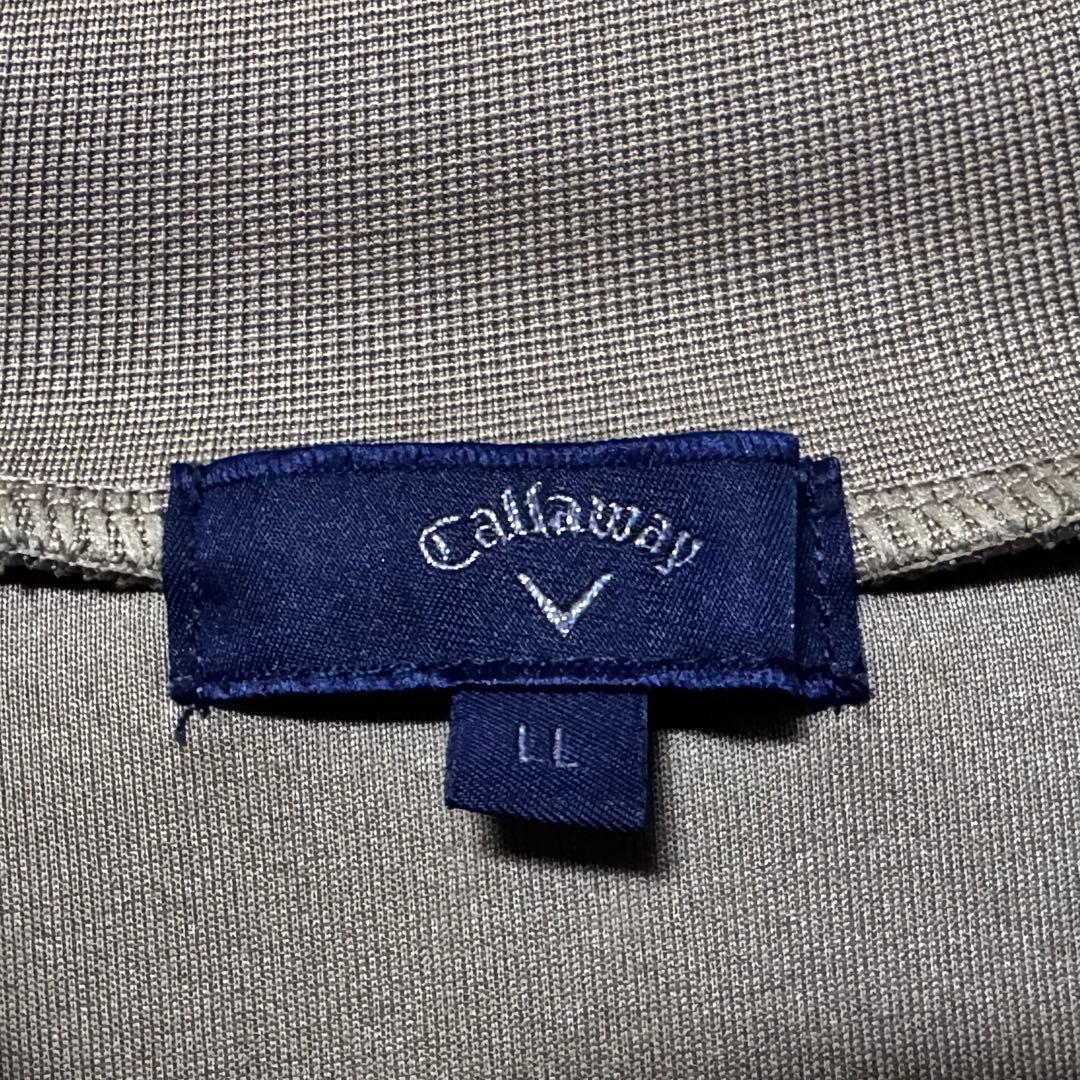 Callaway キャロウェイ ビッグロゴ モックネック トレーナー ベージュ