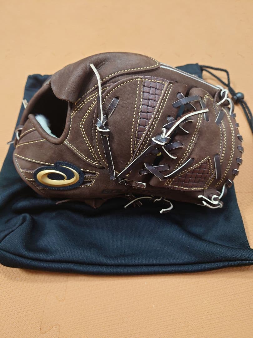 アシックス　投手用　硬式野球グローブ ヌバック　ブラウン レザー