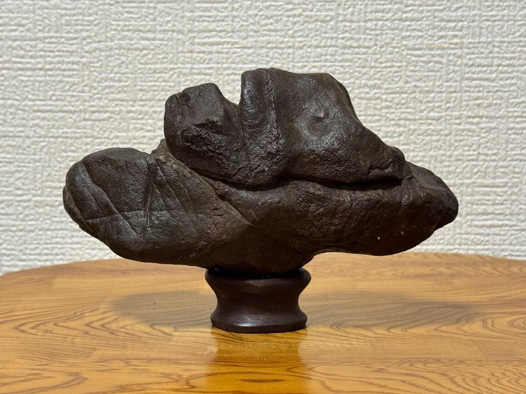希少石 金山石 土中石 古谷石 水石 自然石 鑑賞石 盆石 木製台座付き