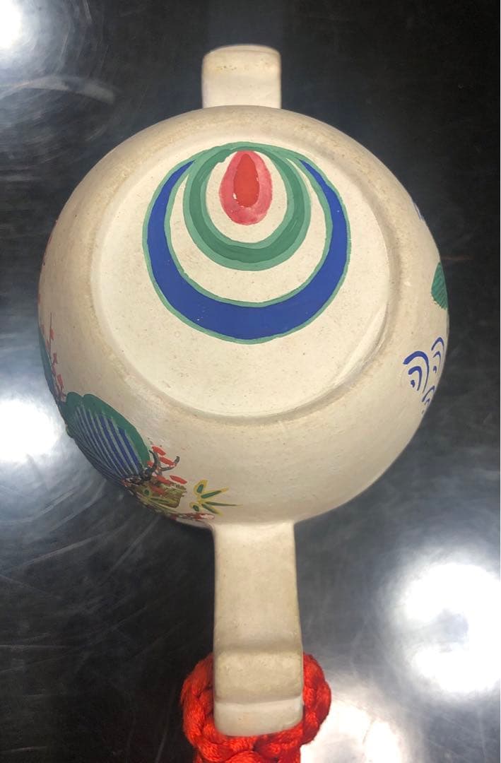 昭和レトロ　置物 京焼 小槌 色絵 銘箱 日本製 アンティーク 装飾品