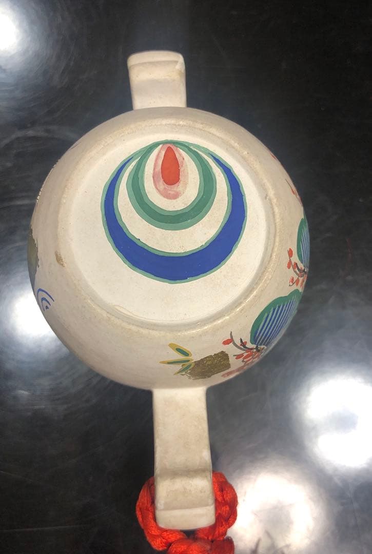 昭和レトロ　置物 京焼 小槌 色絵 銘箱 日本製 アンティーク 装飾品