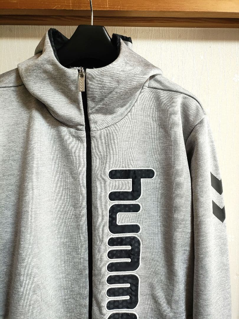 【極美品】【上下セットアップ】hummel スウェットジャージ フード グレー