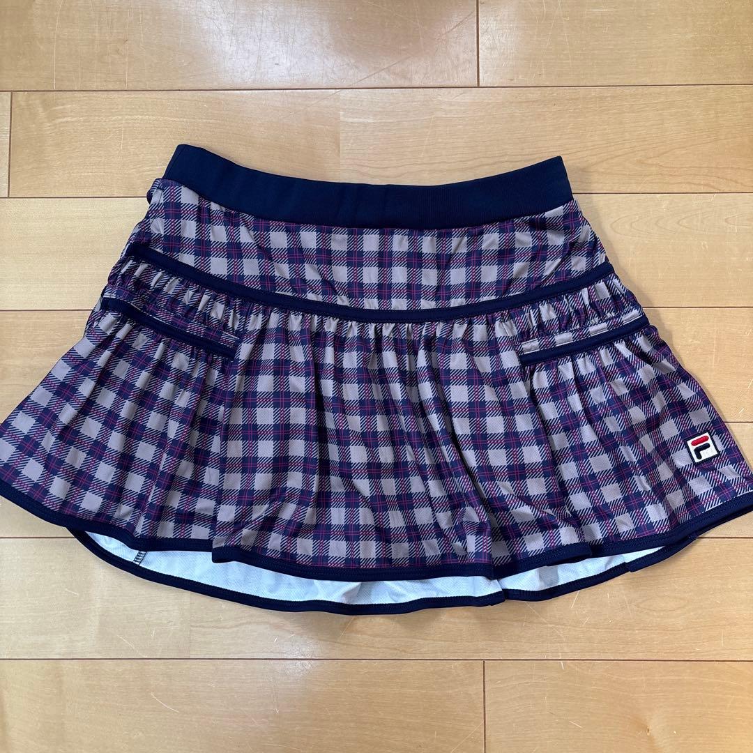 FILA テニスウェア上下セット　 Lサイズ　ベージュ/パープル/ネイビー 美品