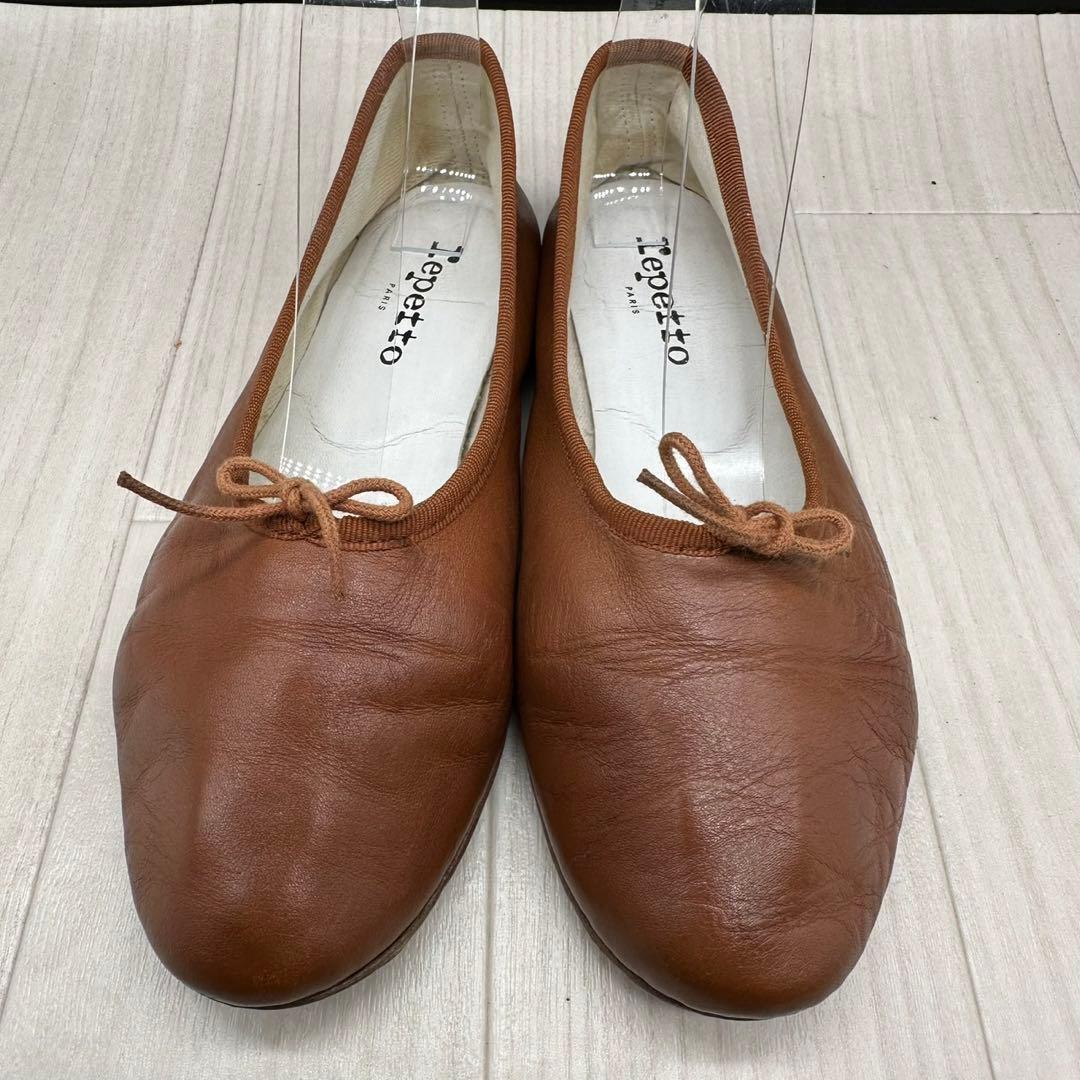 【repetto】 レペット バレエシューズ フラットシューズ レザー ブラウン