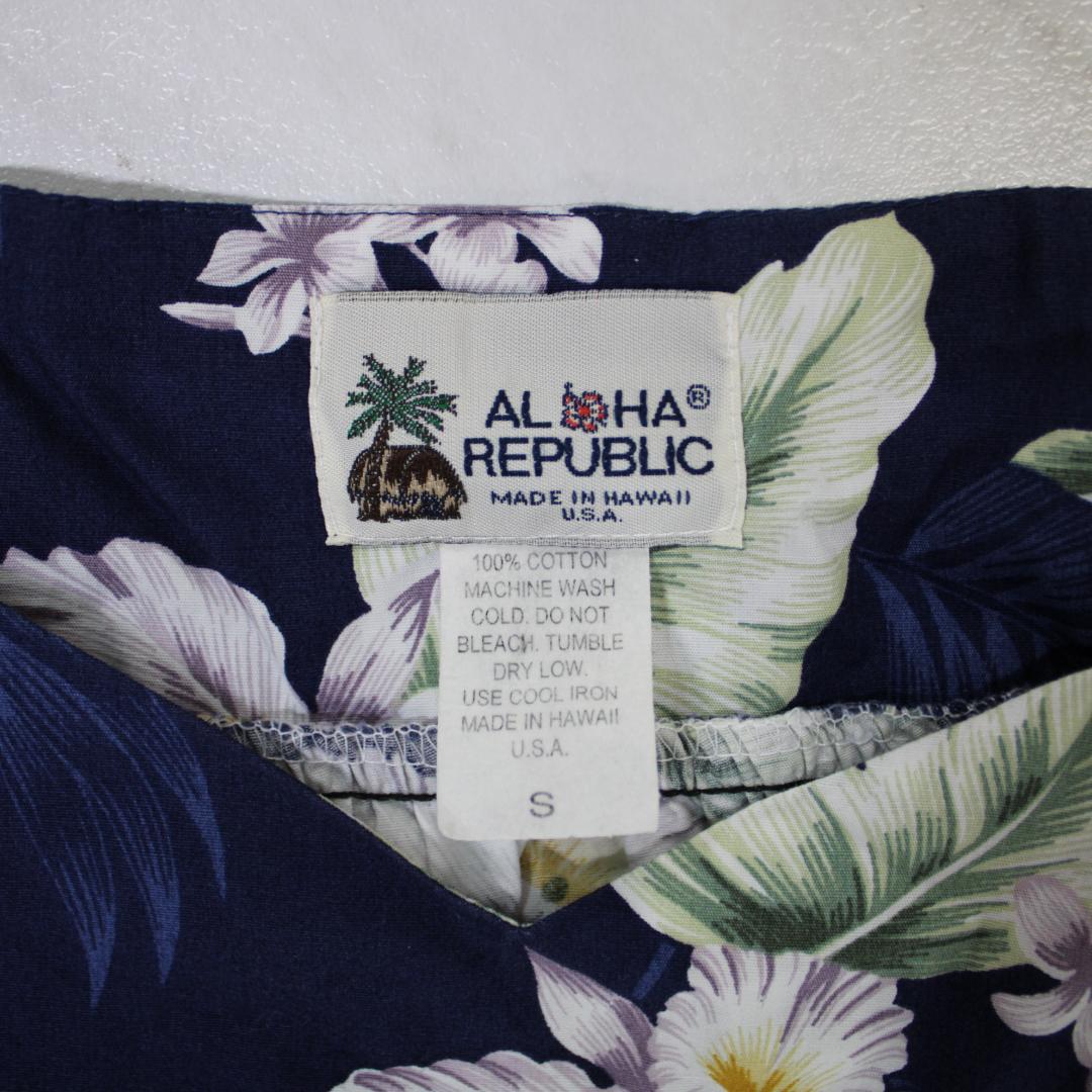 【美品 ハワイ製 フラダンス衣装】ネイビー ALOHA REPUBLIC ドレス