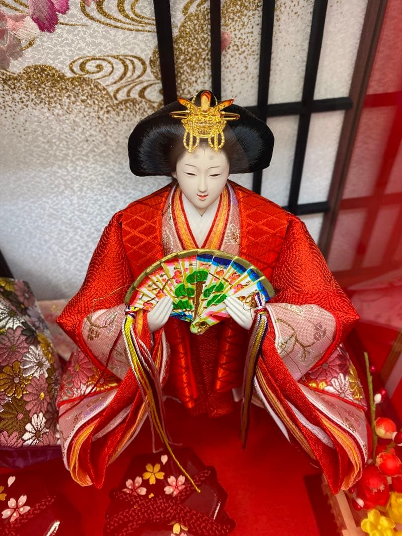 東京久月　雛人形　立親王アクリルケース飾り・間口約４２×奥行約２８×高さ約４３㎝