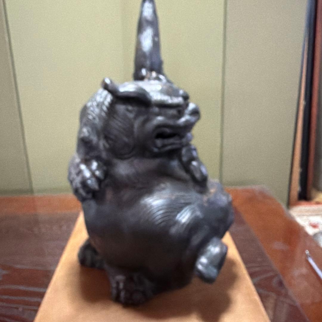 備前焼　絡み獅子