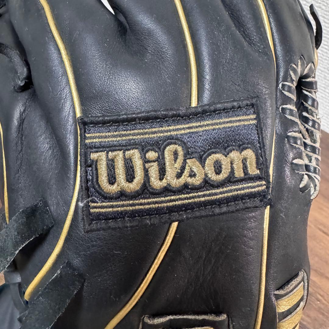 Wilson ウィルソン　オールラウンド　グローブ 軟式 黒×金 土手紐抜