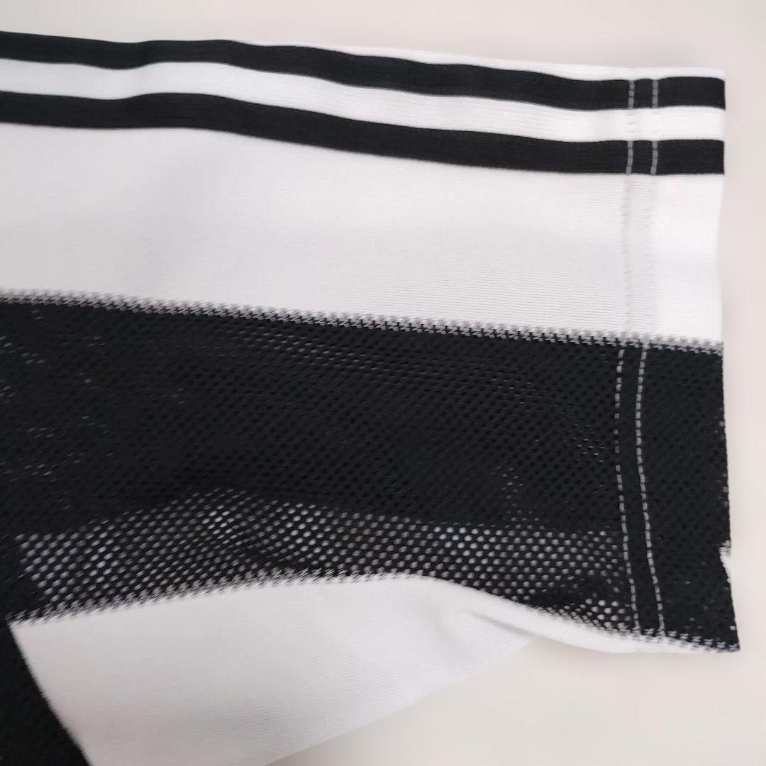 90s adidas ストライプメッシュシャツ　デサント製